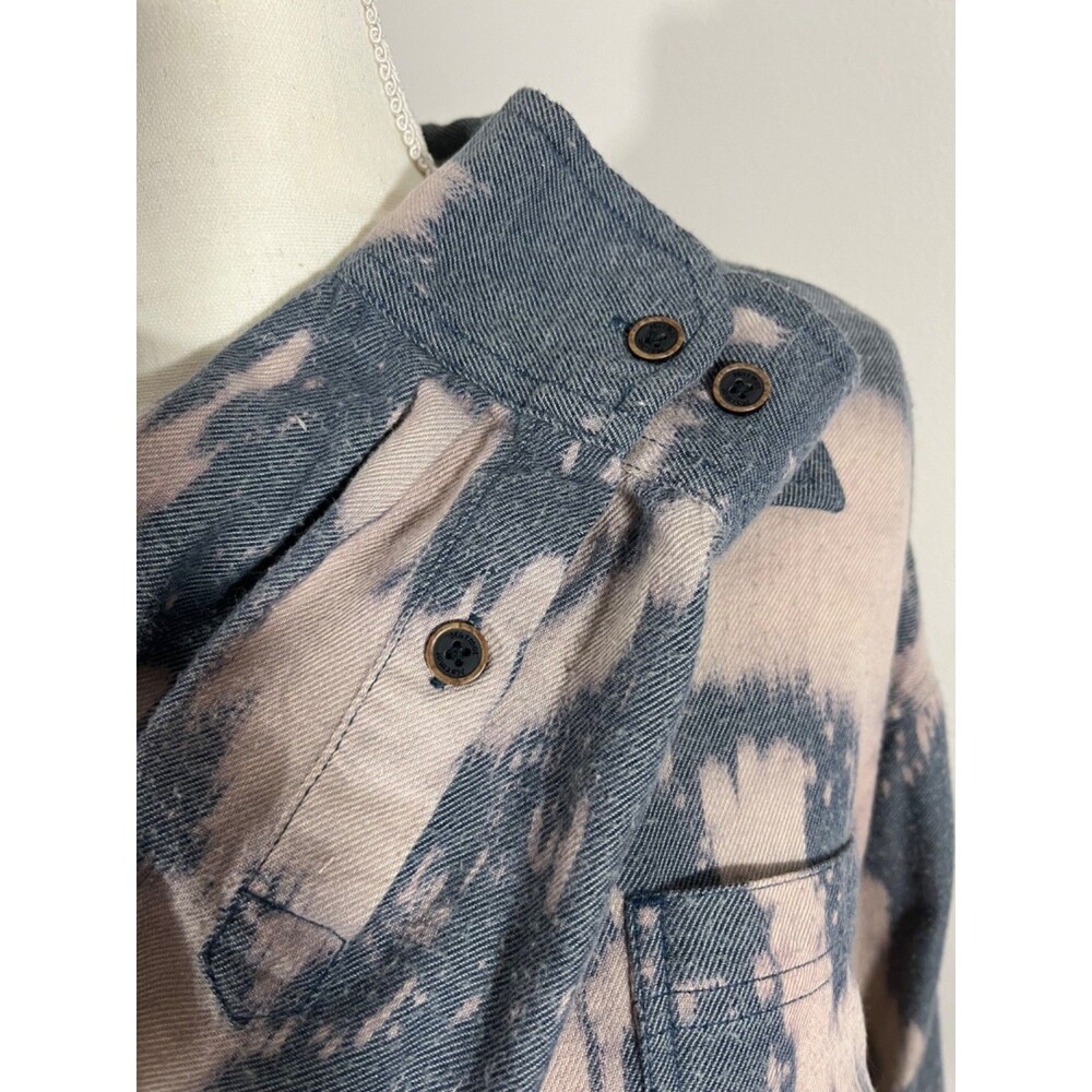 NWT Salty Chick Vintage Custom Bleach XXL Flannel Shirt Button Up Long Sleeve - Picture 7 of 12